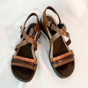 Ecco Strappy Slingback Leather Sandals Ladies Size EU 37
